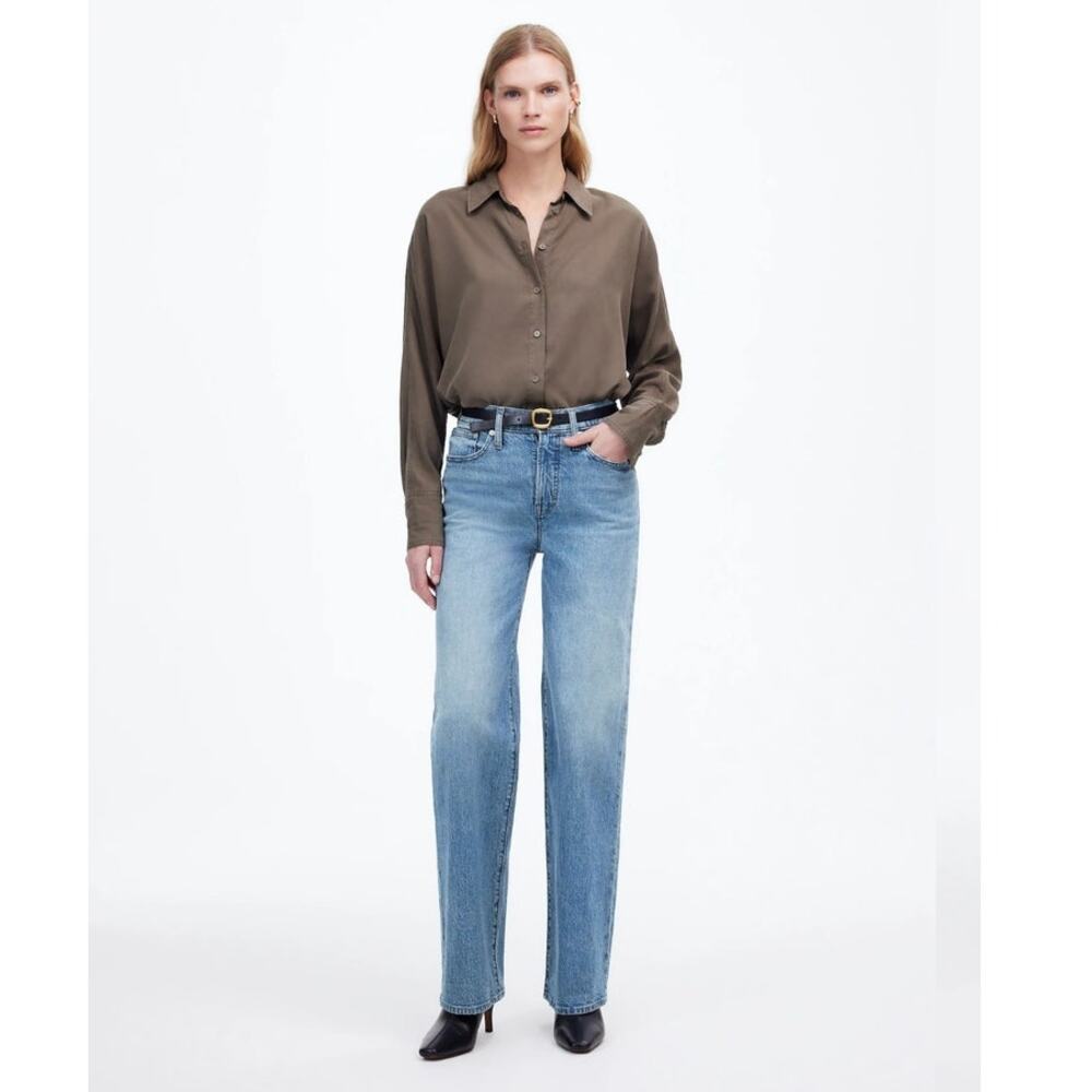NWT Madewell The Petite Perfect Vintage Wide-Leg Jean Blue 24P